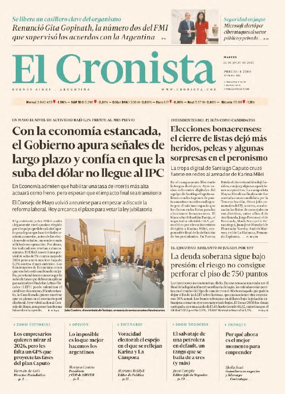 Nueva reunión del Consejo de Mayo (El Cronista 22-07-2025)